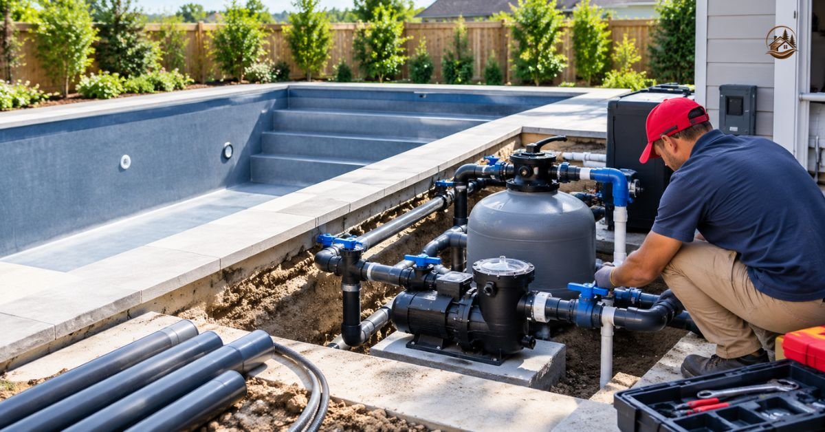 Set Up Water Lines and Pool Equipment