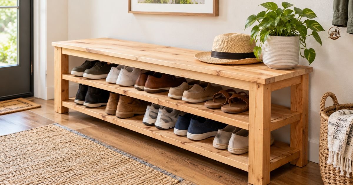 Wooden Shoe Rack Bench